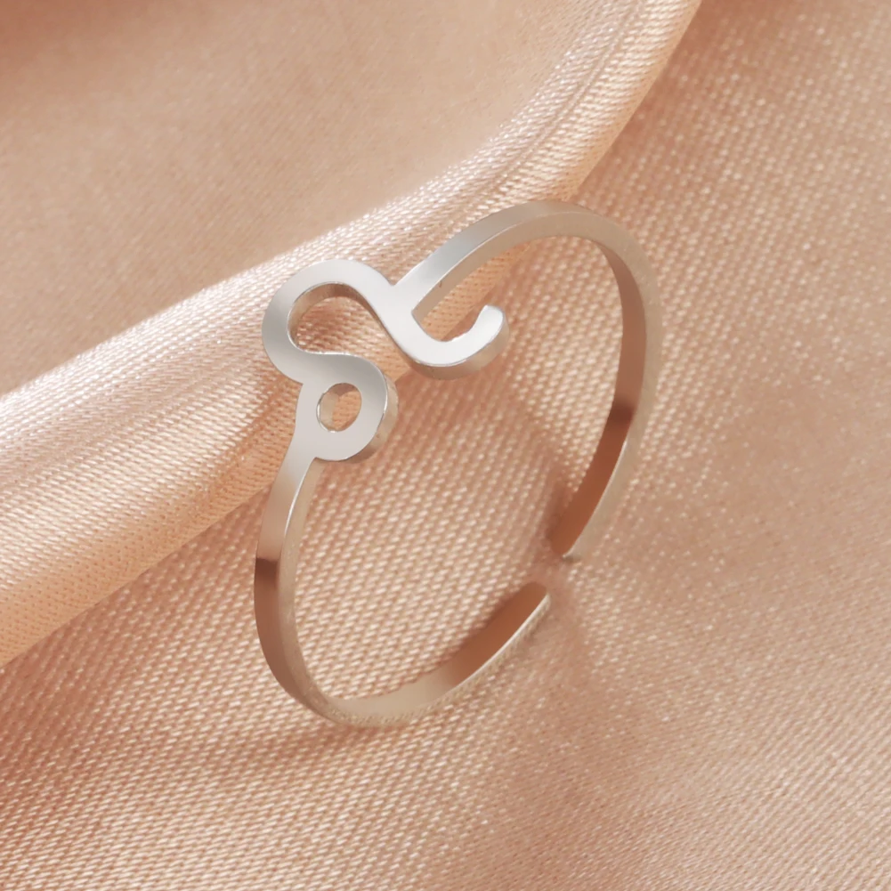 Stainless Steel Zodiac Rings 12 Constellations Open Ring for Women Aries Leo Virgo Gemini Libra Pisces Scorpio Birthday Gifts – Image 14