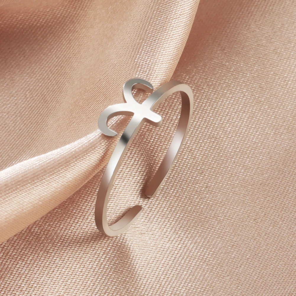 Stainless Steel Zodiac Rings 12 Constellations Open Ring for Women Aries Leo Virgo Gemini Libra Pisces Scorpio Birthday Gifts – Image 20