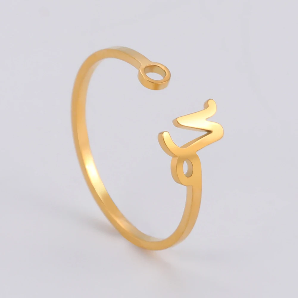 Stainless Steel Zodiac Rings 12 Constellations Open Ring for Women Aries Leo Virgo Gemini Libra Pisces Scorpio Birthday Gifts – Image 19